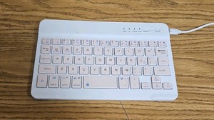 white Bluetooth mini keyboard