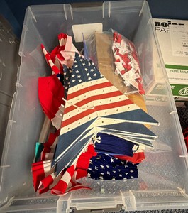 flags and patriotic decorations