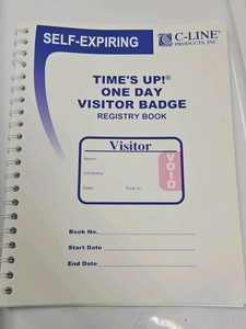 times up one day visitor badge registry book