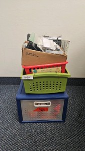 assortment of classroom supplies