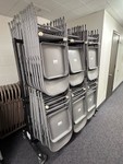 Virco Two Tier Mobile Chair Cart and 74 chairs