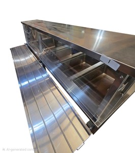 excellent condition Vollrath 4-well mobile hot food buffet station with sneeze guard and tray slides model 37095
