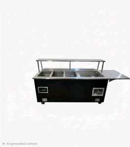 excellent condition! Vollrath 4-well mobile hot food buffet station with sneeze guard and tray slides model 37095