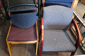 Assortment of 3 break room chairs