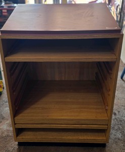 Lectern wood shelving no wheels