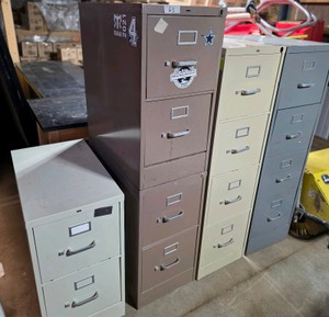 5 assorted filing cabinets