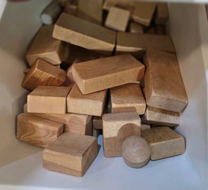 Tote of wooden blocks (Tote included)