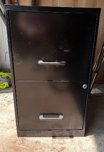 2-drawer black filing cabinet