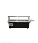 excellent condition! Vollrath 4-well mobile hot food buffet station with sneeze guard and tray slides model 37095