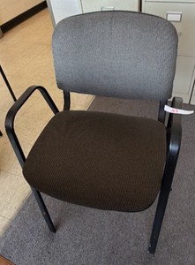 Gray Commercial Office Guest Chair with Armrests