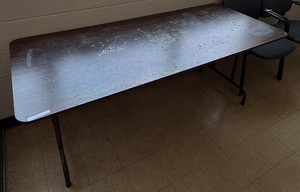 Heavy-Duty Folding Banquet Table  Wood Grain Top