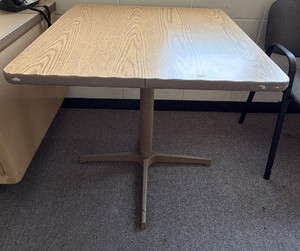 Square Commercial Caf Table with Pedestal Base