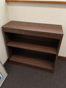 Dark Wood 3-Shelf Office Bookcase  Bookshelf  Adjustable Shelf Storage