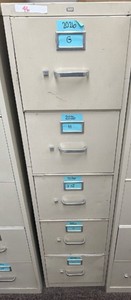 Beige 5-Drawer Vertical Steel File Cabinet