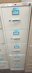 Beige 5-Drawer Vertical Steel File Cabinet
