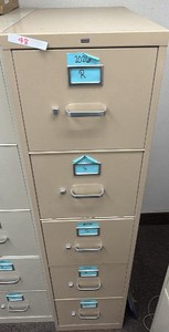 Beige 5-Drawer Vertical Steel File Cabinet