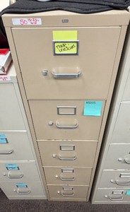Beige 5-Drawer Vertical Steel File Cabinet