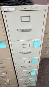 Beige 5-Drawer Vertical Steel File Cabinet
