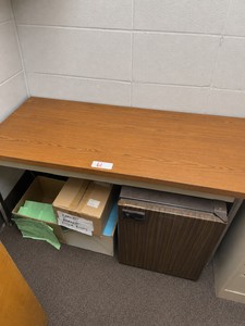 Commercial Laminate Utility Work Table  Oak Finish