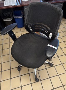 Black Mesh Ergonomic Office Chair with Adjustable Arms