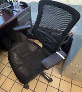 Black All-Mesh Ergonomic Office Chair with Adjustable Arms