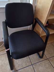 Black Upholstered Guest Chair with Arms  Commercial Office Seating