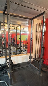 Heavy-Duty Commercial 4-Post Power Rack  Squat Cage with Pull-Up Bar