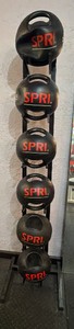 SPRI Dual-Grip Medicine Ball Set (8 Balls Total) with Vertical Storage Tree Rack