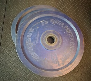 Bigger faster, stronger 25-pound bumper plate 2 in lot