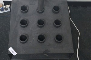 Commercial-Grade 9-Bar Vertical Barbell Storage Holder  Matte Black