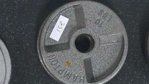 10 lb barbell weight plates 2 in lot