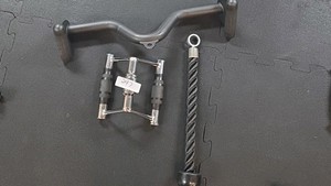 Lot of 3 Pro-Style Cable Machine Attachments  Lat Bar, V-Bar & Tricep Rope