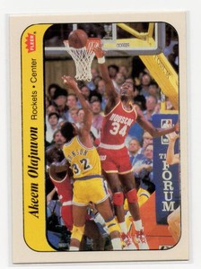 1986-87 Fleer Sticker Hakeem Akeem Olajuwon #9 Basketball Card