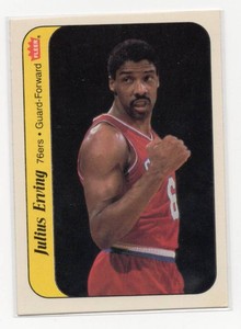1986-87 Fleer Sticker #5 Julius Erving Basketball Card
