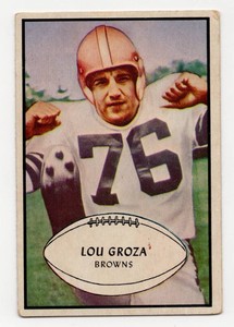 1953 Bowman #95 Lou Groze Football Card