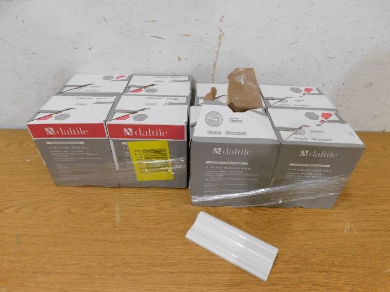 (8) Daltile Restore Bright White 2 in. x 6 in. Glazed Ceramic Chair Rail Trim Tile - 7.2 square foot