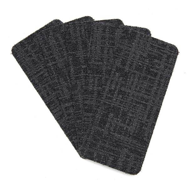 Nance Carpet and Rug Charcoal 8 in. x 18 in. Stair Tread Cover (Set of 26)
