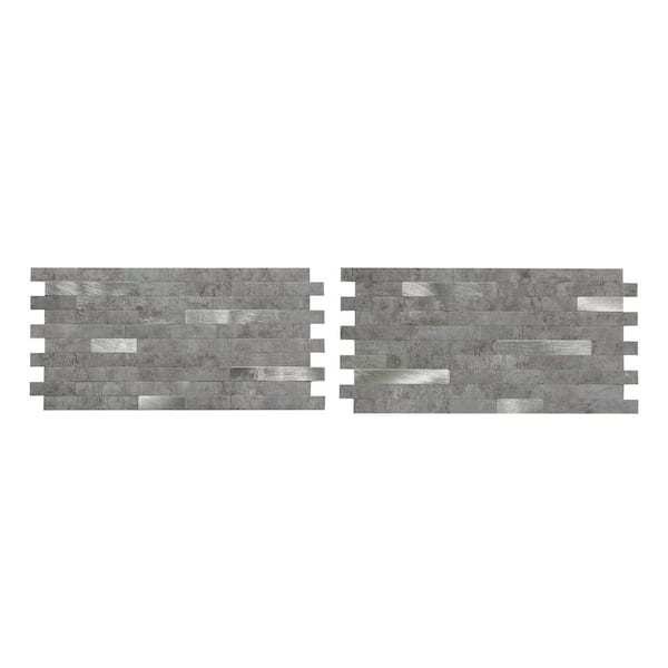 (4) Aspect Collage 11.75 in. x 12 in. Metal and Composite Peel and Stick Backsplash in Cloud Shimmer