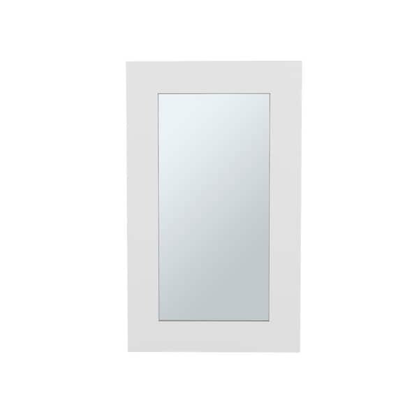 cadeninc 15.3 in. W x 5 in. D x 25.7 in. H Wall Mount Bathroom Storage Cabinet in White with Mirror and 3-Shelves