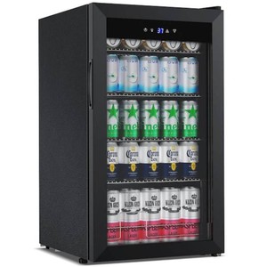 Shop TITTLA 17.5 in. 130 Plus Cans Beverage Cooler Single Zone Adjustable Interior Space Portable Beverage Refrigerator in Black
