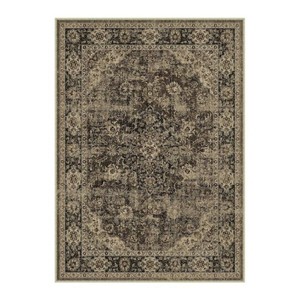 HaiiMeid Goodberg 8 ft. X 10 ft. Brown Vintage Medallion Distressed Area Rug