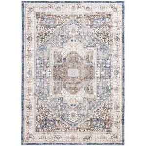 Home Decorators Collection Silky Medallion Gray Doormat 3 ft. x 5 ft. Area Rug