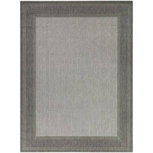 Hampton Bay Gray 2 x 3 Border Doormat 2 ft. x 3 ft. Area Rug