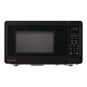 Vissani 0.7 cu. ft. Electric 700-W Countertop Microwave in Black with Turntable, 6-Heating Functions, and 2-Step Lock System