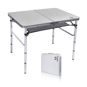 MUKE 35.5 in. Card Table, Folding Picnic Table, Small Table, Adjustable Height Folding Table, Camping, Outdoor, Portable