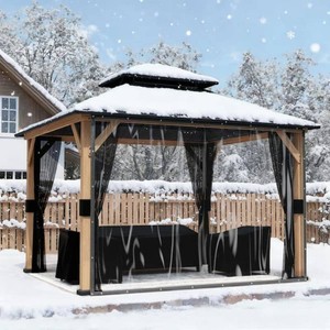 Gardenbee 8 ft. x 12 ft. Clear Outdoor PVC Curtain Tear Resistant Privacy Screen for Patio Pergola or Gazebo