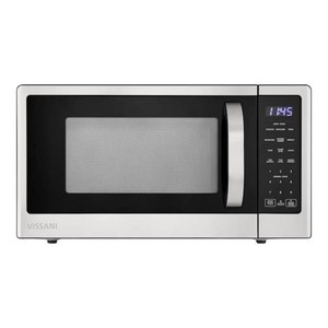 Vissani 1.1 cu. ft. 1000-Watt Countertop Microwave Oven in Fingerprint Resistant Stainless Steel and Bar handle