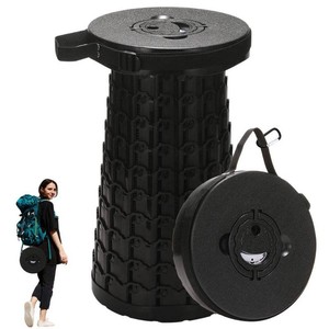 Augbeer 18 in. 800 lb. Capacity Collapsible Portable Folding Stool for Outdoor Camping, Travel, Music Festivals, Black