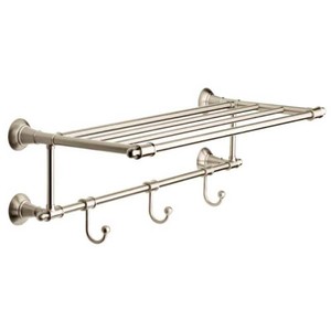 Delta Hospitality Extensions 27 in. W x 9.70 in. H x 11.63 in. D Zinc Rectangular Shelf in Brushed Nickel