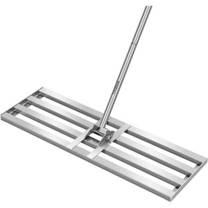 VIVOSUN 72 in. x 30 in. x 10 in. Stainless Steel Lawn Leveling Rake with Handle for Smooth Soil